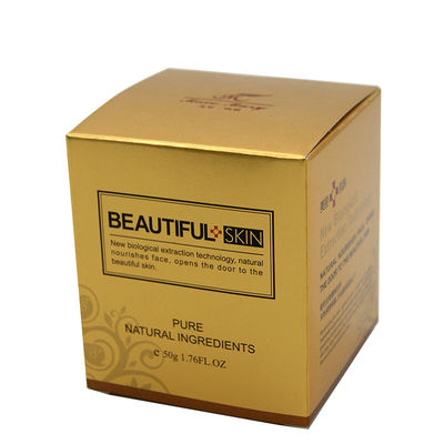 Tek Kullanımlık Altın Rengi 325g Sanat Kağıt Kutusu Kozmetik Hediye Paketleme