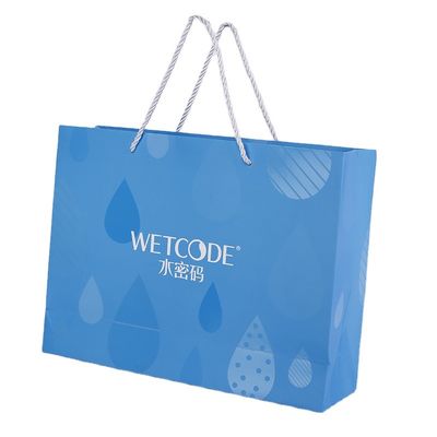 Matt Logo Ortak 28 * 15 * 28cm Yazdırılabilir Kağıt Torbalar Hediye Paketleme