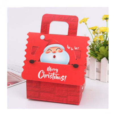 Çevre Dostu Noel hediyesi CMYK Şeker Paketleme Kutusu Saplı