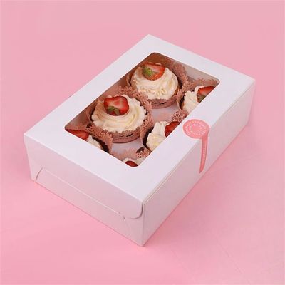 Geri Dönüşümlü CupCake Takeaway Özel Gıda Ambalaj Kutuları Spot UV