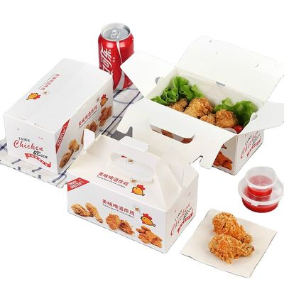 Katlanabilir Tek Kullanımlık 400gsm Özel Gıda Ambalaj Kutuları Kızarmış Tavuk