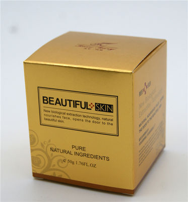 Tek Kullanımlık Altın Rengi 325g Sanat Kağıt Kutusu Kozmetik Hediye Paketleme