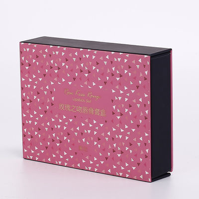 Kişiselleştirilmiş CMYK Pembe Altın Folyo Hediye Paketleme Kutuları Manyetik Kapak