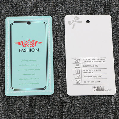 Dikdörtgen Kabartmalı Debossed Logo Geri Dönüşümlü Askı Etiketi 300gsm Karton