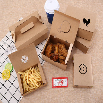 Yağ Geçirmez 350gsm kraft kağıt Salata Paketleme Kutuları CMYK baskı