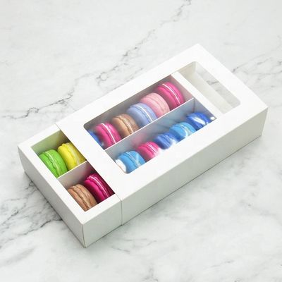oEM Macaron Şeffaf Pencereli Özel Gıda Ambalaj Kutuları
