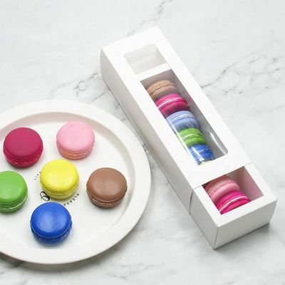 oEM Macaron Şeffaf Pencereli Özel Gıda Ambalaj Kutuları