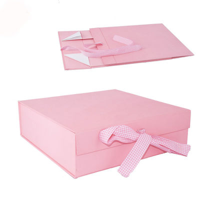 Şerit Kapatma ile Pembe Manyetik C1S C2S Katlanabilir Ambalaj Kutusu